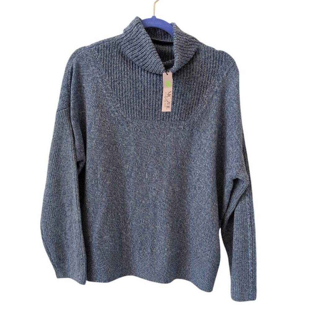 NIC+ZOE Mixed Stitch Funnel Neck Sweater size L - Picture 2 of 7